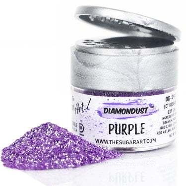 The Sugar Art - DiamonDust - Edible Glitter For Decorating Cakes, Cupcakes & More - Kosher, Food-Grade Coloring - Purple - 3 grams - ViaCheff.com